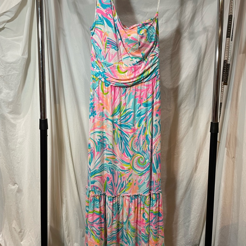 NWT Lilly Pulitzer Moody Maxi Carnival Coral Dress - L